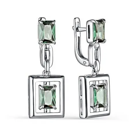 Серьги подвесные из серебра
