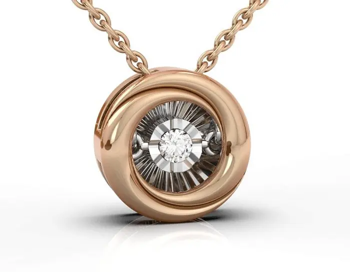 Подвеска бегунок из комбинированного золота