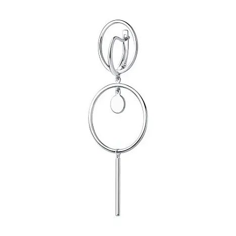 Серьги одиночные из серебра