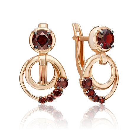 Серьги с английским замком из красного золота