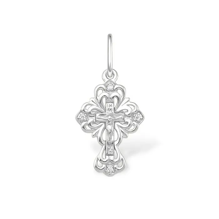 Подвеска крест из серебра