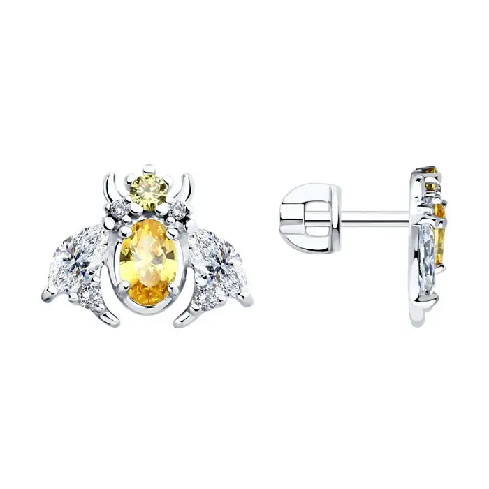 Серьги пуссеты из серебра