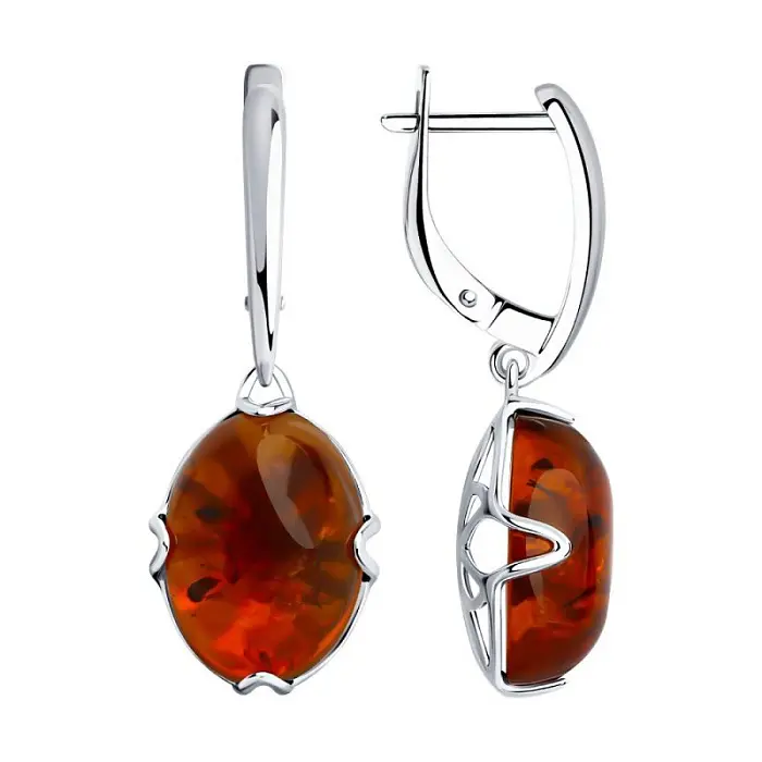 Серьги подвесные из серебра