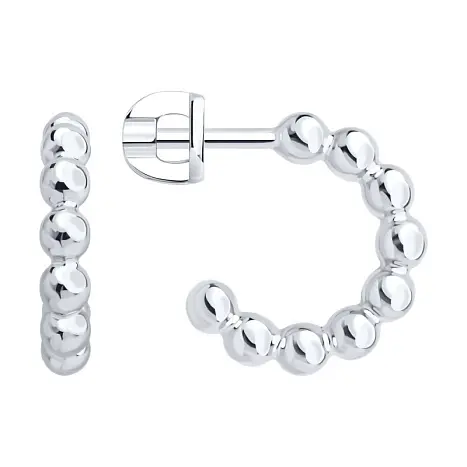 Серьги пуссеты из серебра