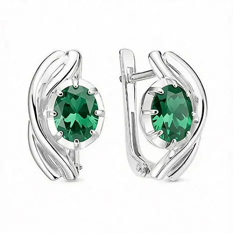 Серьги с английским замком из серебра