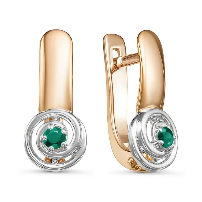 Серьги с английским замком из красного золота