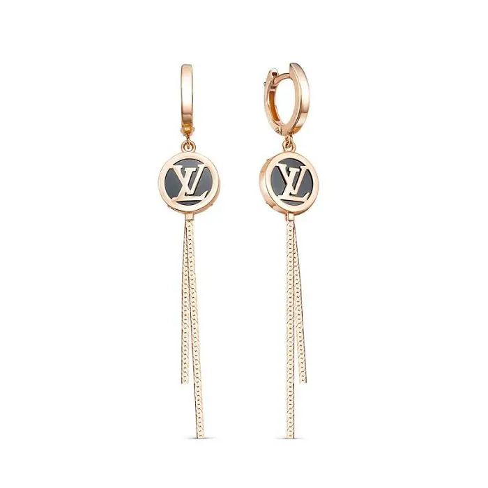 Серьги подвесные из красного золота