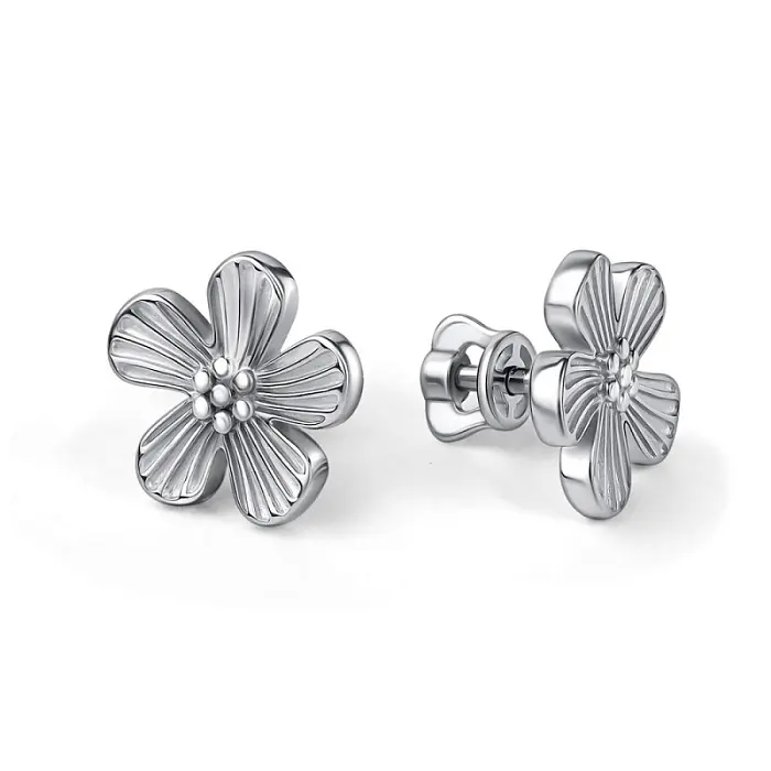 Серьги пуссеты из серебра