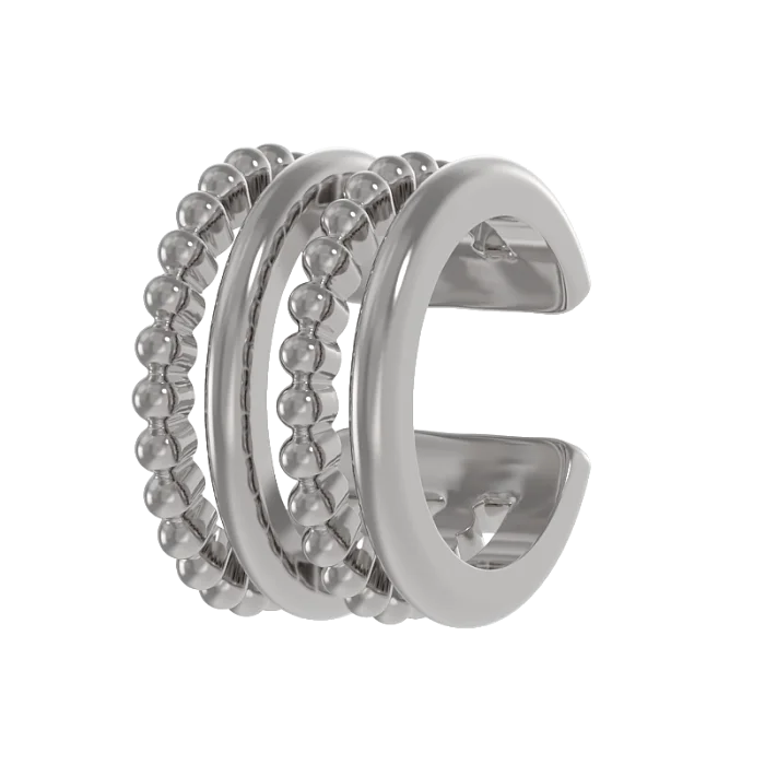 Серьги каффы из серебра