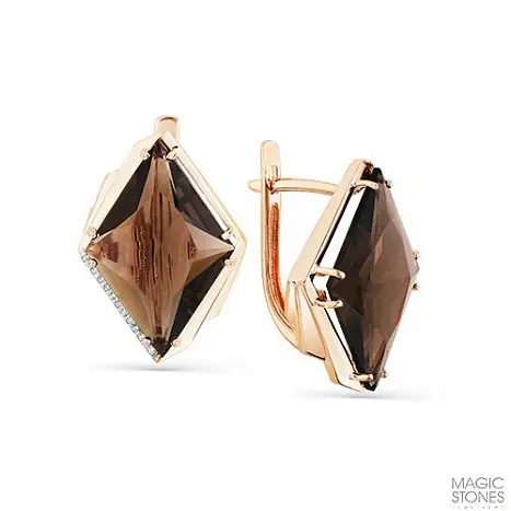 Серьги с английским замком из красного золота