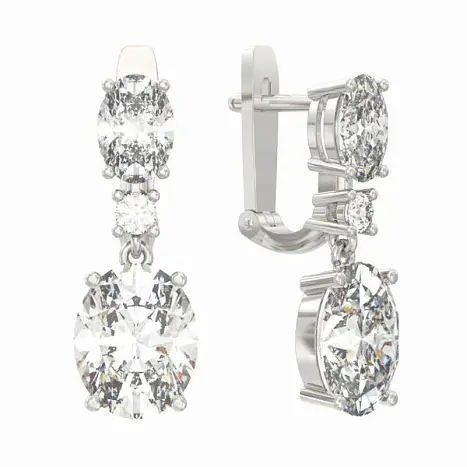 Серьги подвесные из серебра