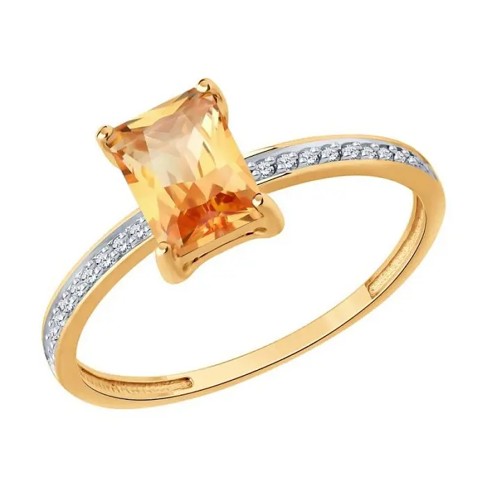 Кольцо декоративное из комбинированного золота