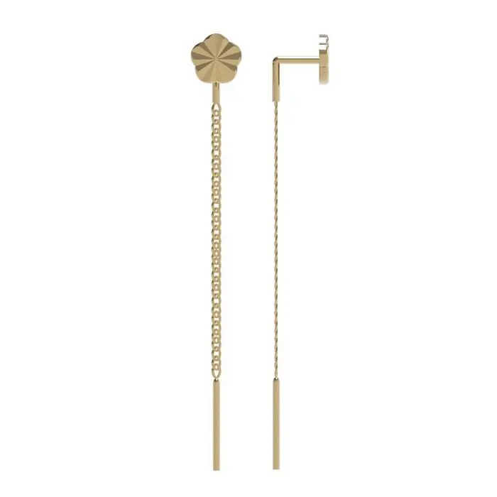 Серьги цепочки из красного золота