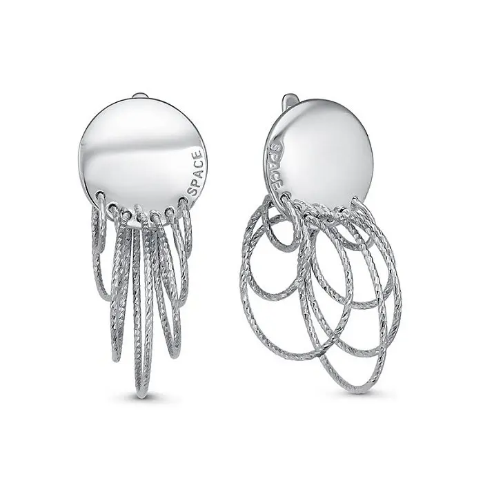 Серьги подвесные из серебра