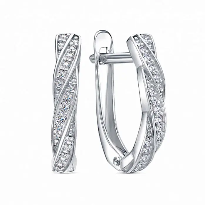 Серьги с английским замком из серебра