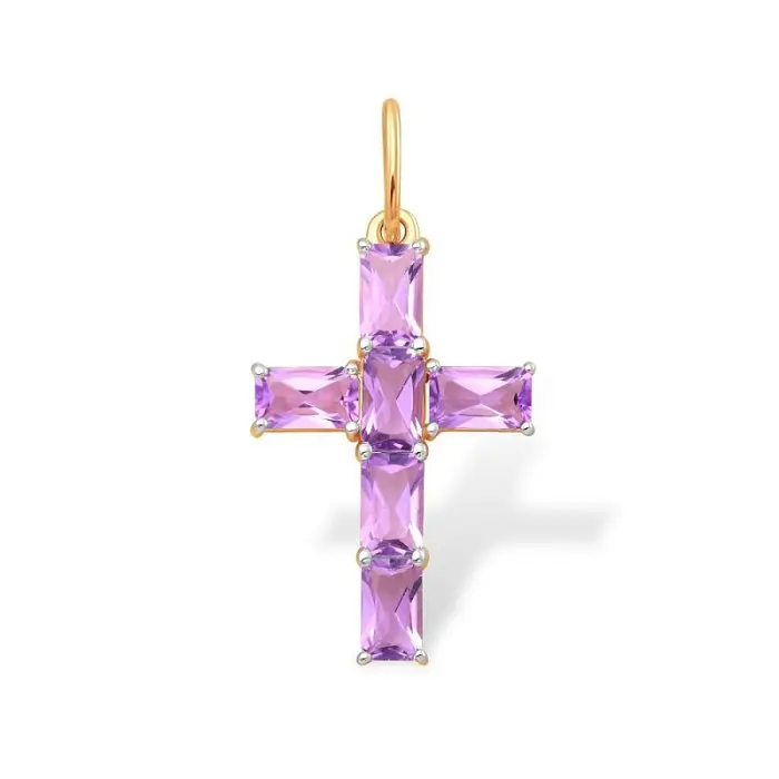 Подвеска декоративный крест из красного золота