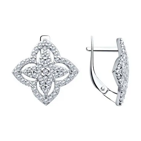 Серьги с английским замком из серебра
