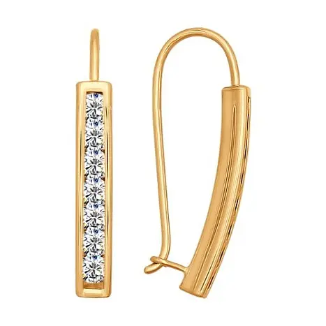 Серьги петельки из красного золота
