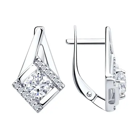 Серьги с английским замком из серебра