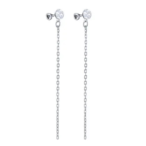 Серьги подвесные из серебра