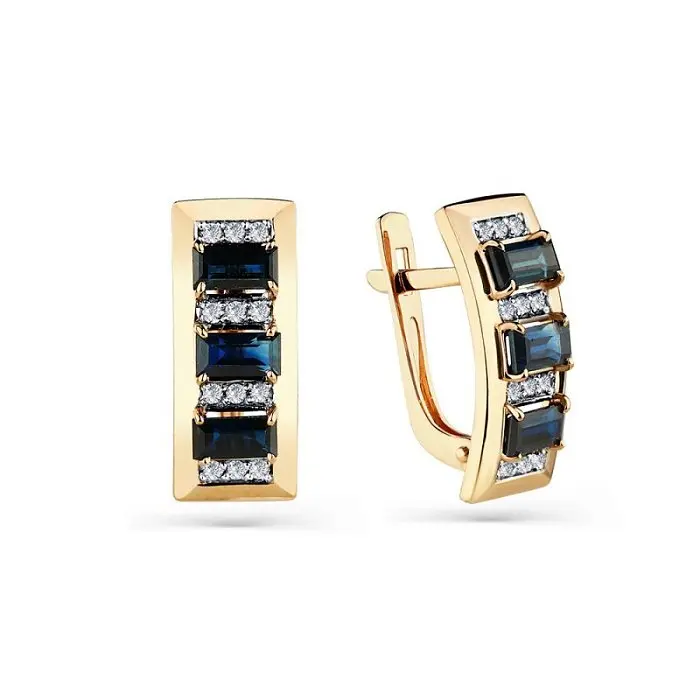 Серьги с английским замком из красного золота