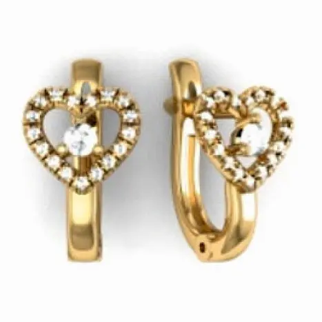 Серьги детские из красного золота