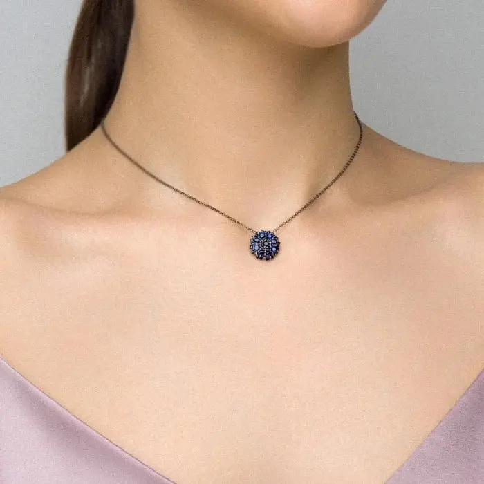 Цепь колье из серебра вид 1