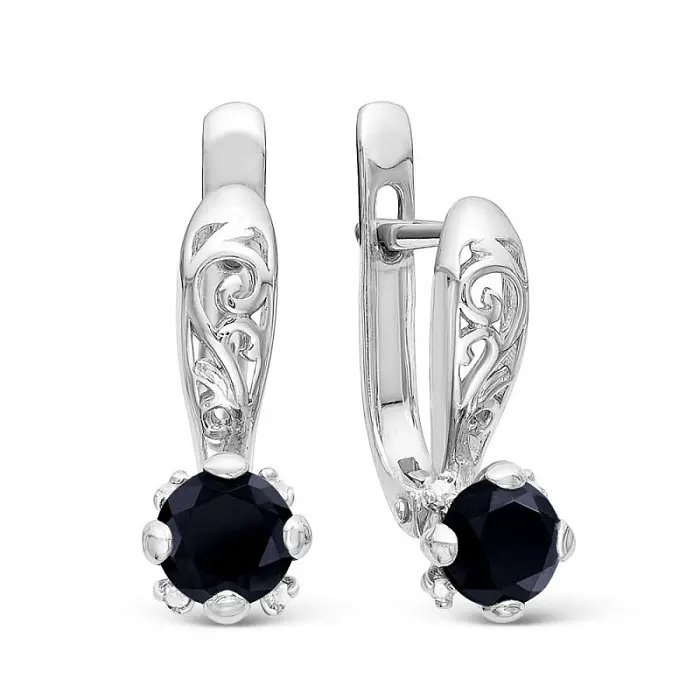 Серьги с английским замком из серебра