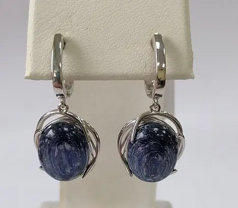 Серьги подвесные из серебра