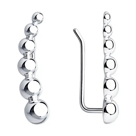 Серьги зажимы из серебра