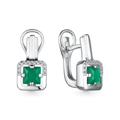 Серьги с английским замком из серебра