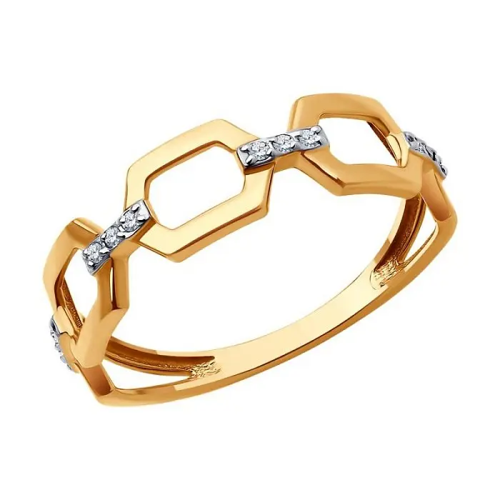 Кольцо декоративное из красного золота