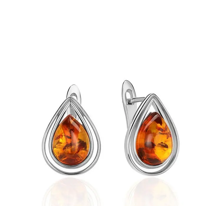 Серьги с английским замком из серебра