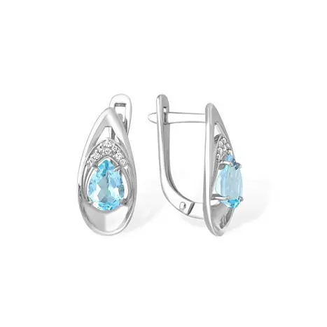 Серьги с английским замком из серебра