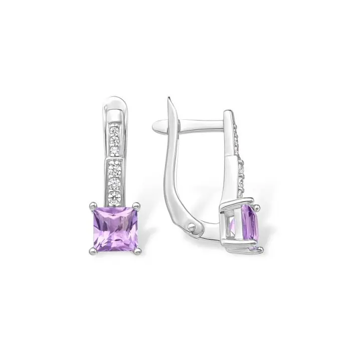 Серьги с английским замком из серебра