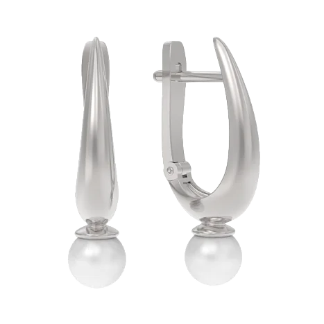 Серьги с английским замком из серебра