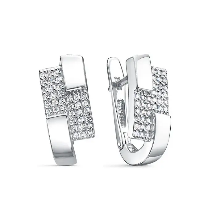 Серьги с английским замком из серебра
