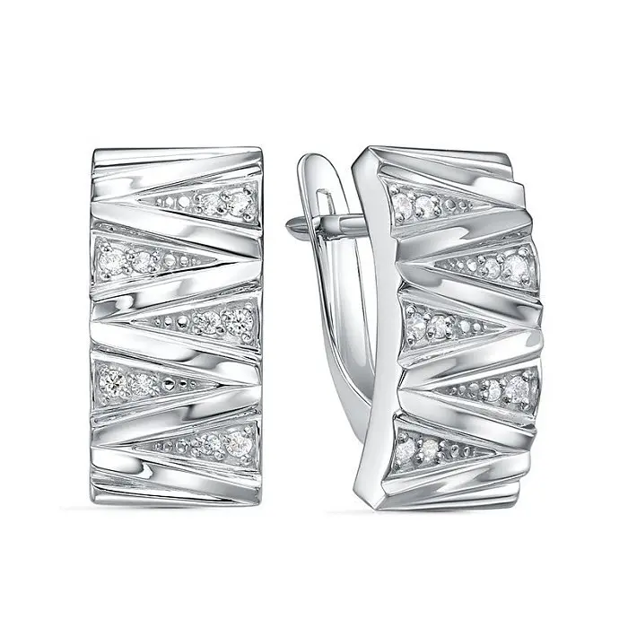 Серьги с английским замком из серебра