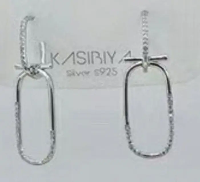 Серьги подвесные из серебра с фианитами