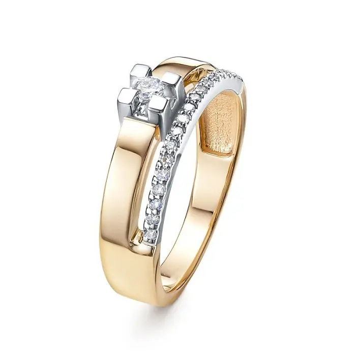 Кольцо декоративное из комбинированного золота