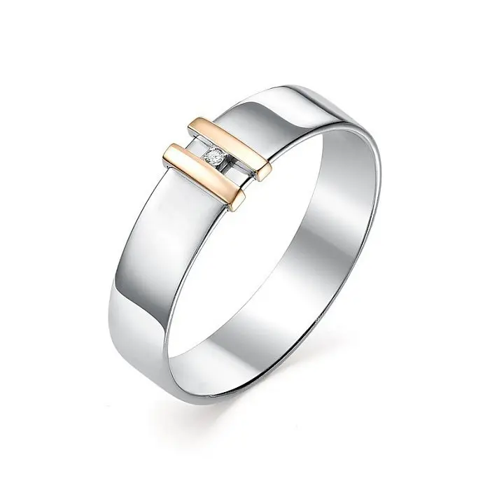 Кольцо декоративное из серебра вид 1