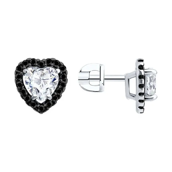 Серьги пуссеты из серебра