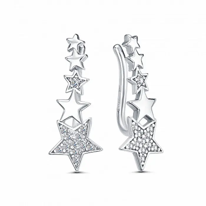 Серьги зажимы из серебра
