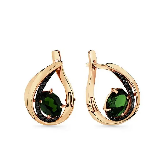 Серьги с английским замком из красного золота