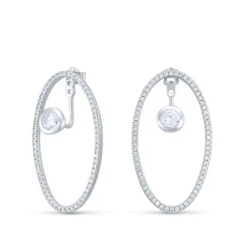 Серьги подвесные из серебра