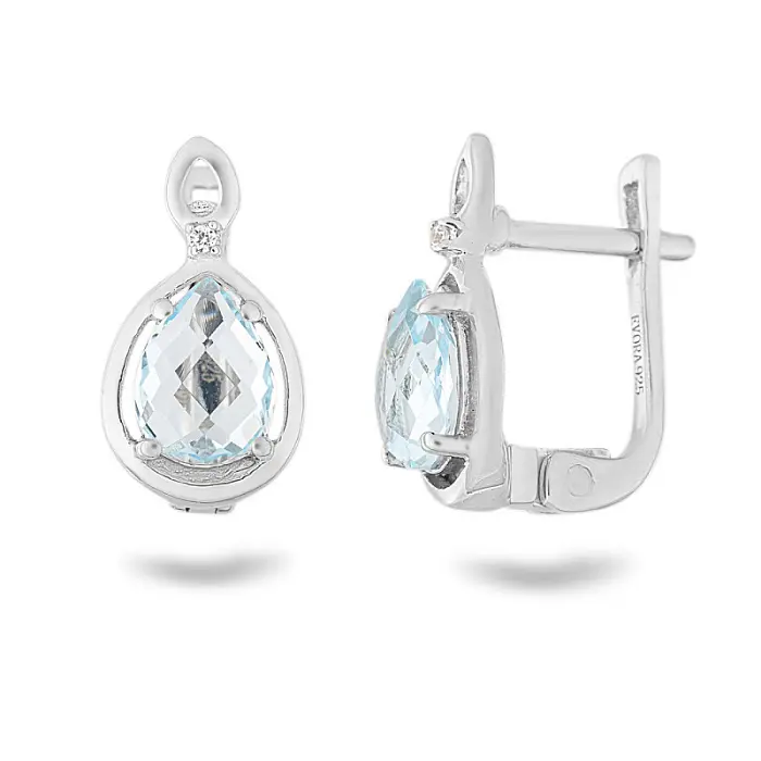 Серьги с английским замком из серебра