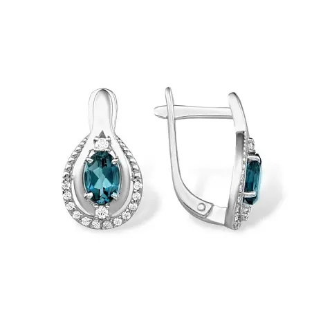 Серьги с английским замком из серебра