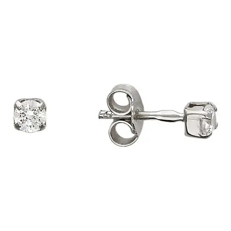 Серьги одиночные из белого золота с фианитами
