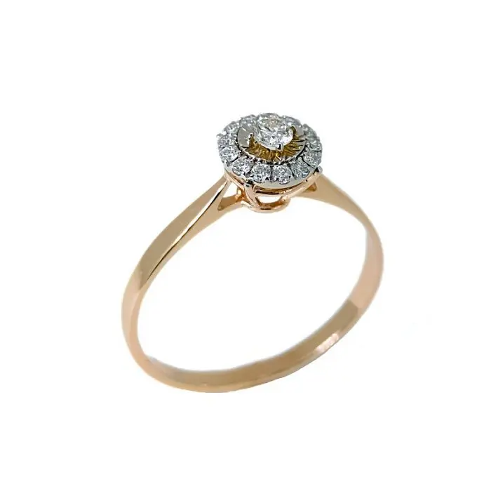 Кольцо декоративное из комбинированного золота