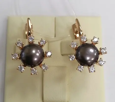 Серьги с английским замком из позолоты